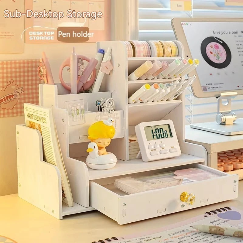 02 Wooden Pen Holder Desk Organizer — image 1