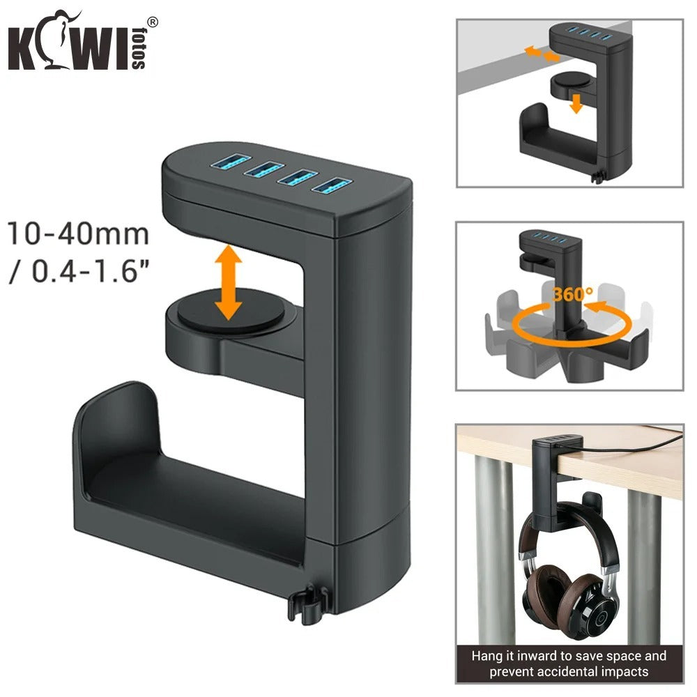 34 Under Desk Headphone Bracket USB — image 1