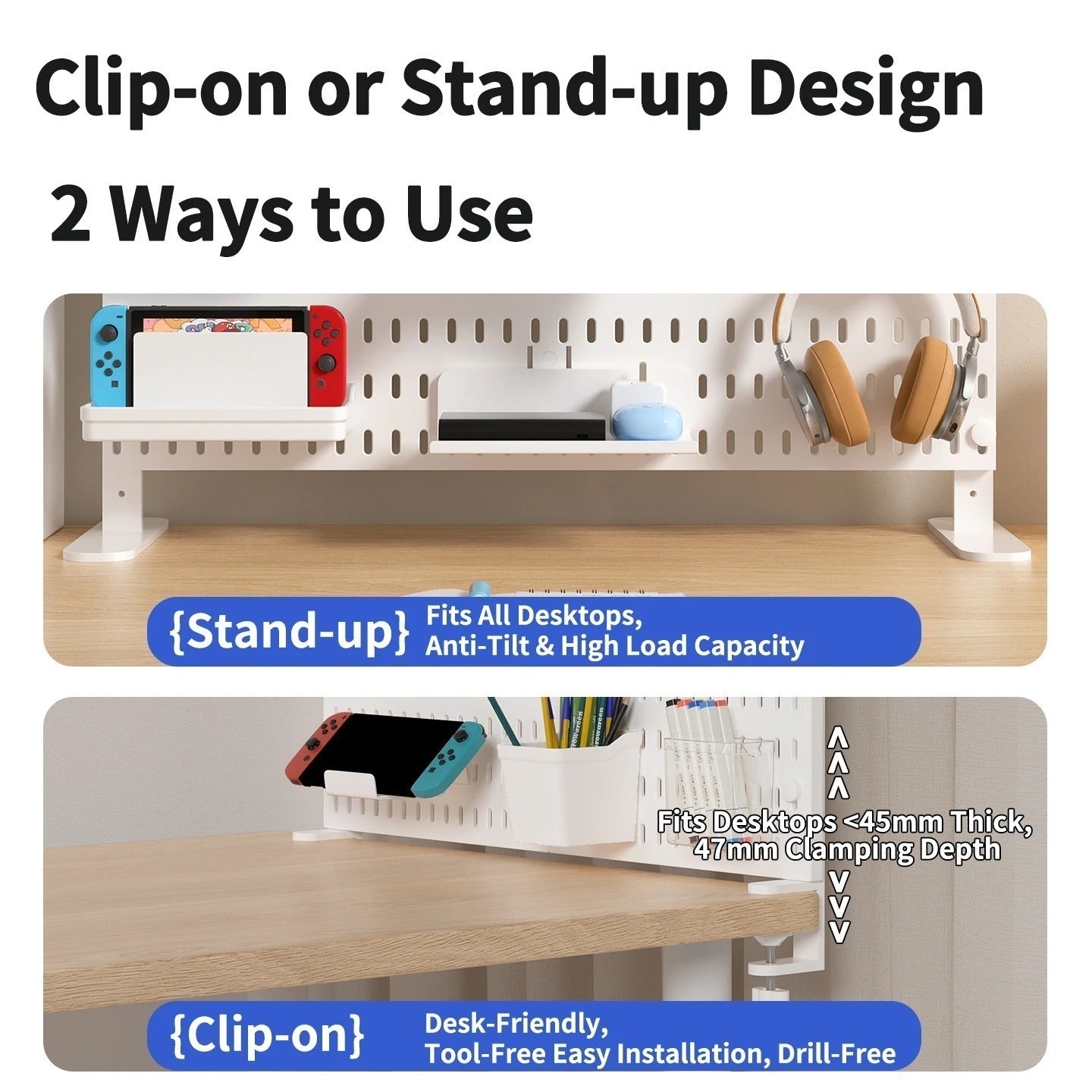 04 Plastic Desk Pegboard Organizer — image 2