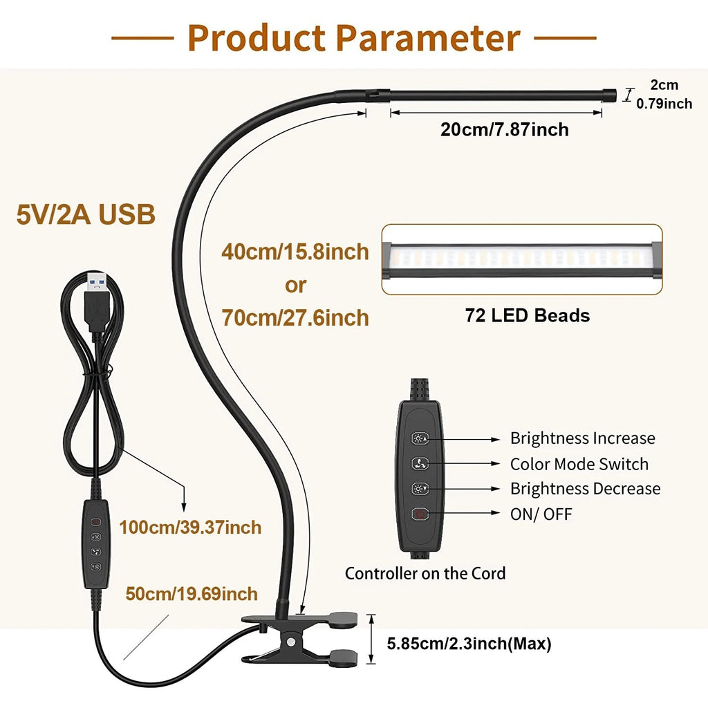 36 10W LED Dimmable Clip On Lamp — image 2