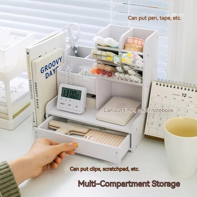 02 Wooden Pen Holder Desk Organizer — image 4