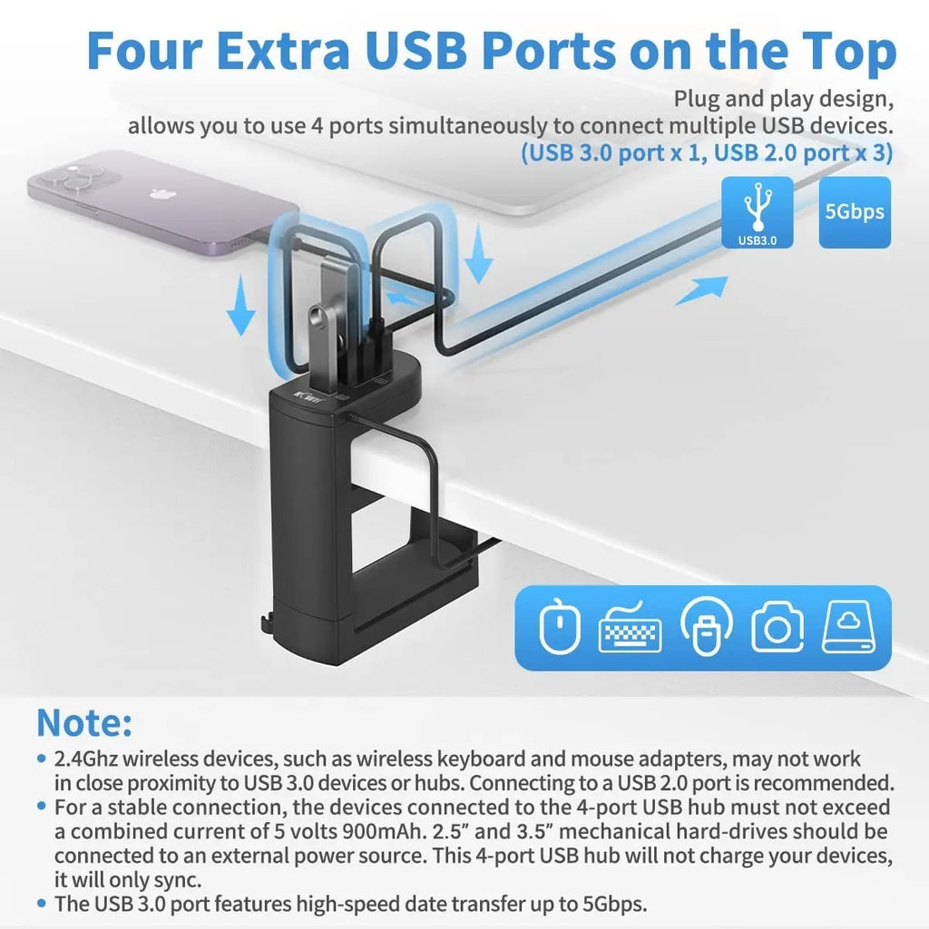 34 Under Desk Headphone Bracket USB — image 4